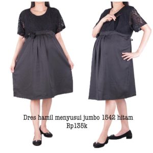 Dres hamil menyusui Jumbo 1542 Hitam