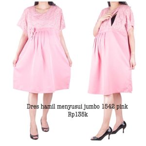 Dres hamil menyusui Jumbo 1542 Pink
