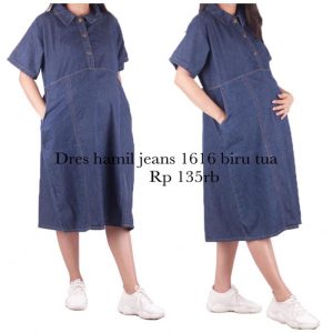 Dres hamil jeans 1616 Biru tua