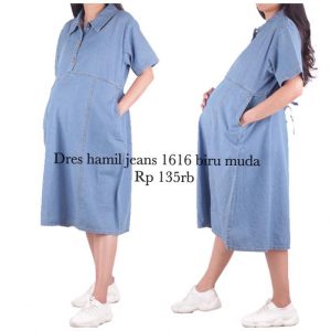 Dres hamil jeans 1616 Biru mudah